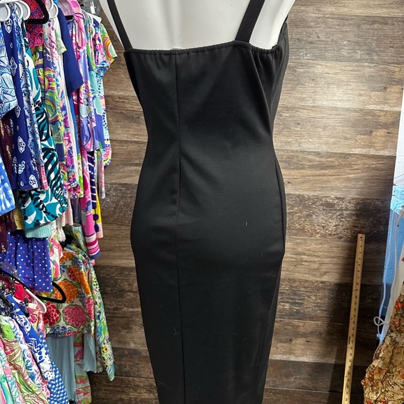 VENUS Black Strapless Dress with Gold Straps - Picture 4 of 9